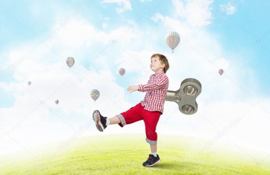 Hyperactive happy child