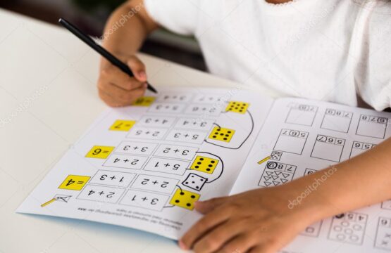 Girl doing math exercise